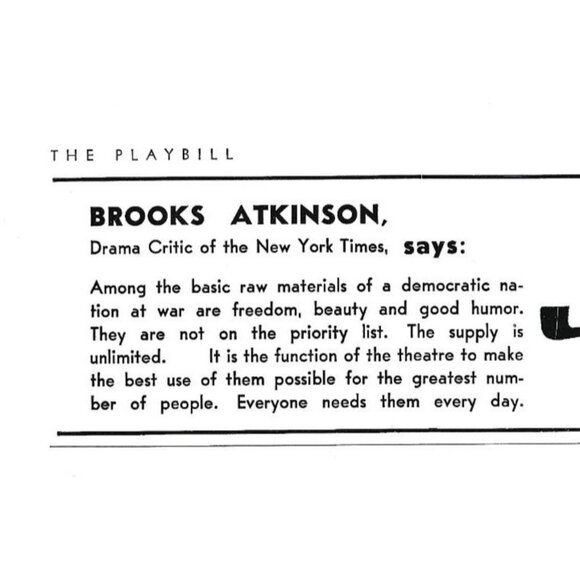 Brooke Atkinson Drawing by Hirshfield NY Times Critic 1940s Vintage Print Ad - Picture 2 of 4